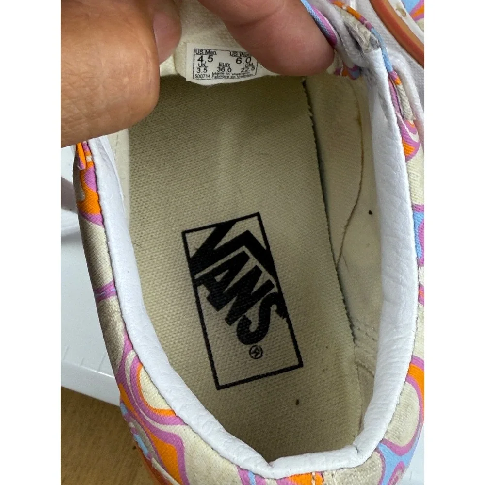 Vans Old‎ Skool Platform Psychedelic Swirl Orange Blue Low Top Shoes Womens 6